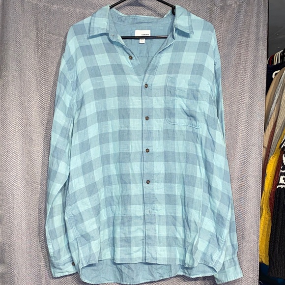 Sonoma Tops - Sonoma Blue Plaid Women's Button Down Shirt